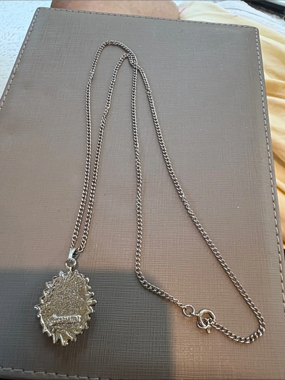 Sarah Coventry Purple Cabochon Pendant Silver Necklace with Pearl Accents